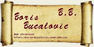 Boris Bucalović vizit kartica